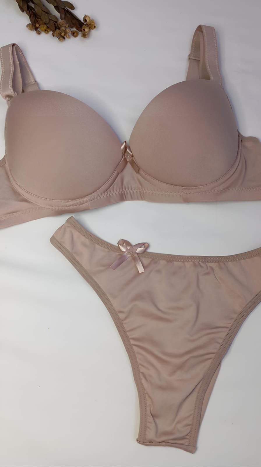 Conjunto fio sutiã reforçado - Gg / Nude