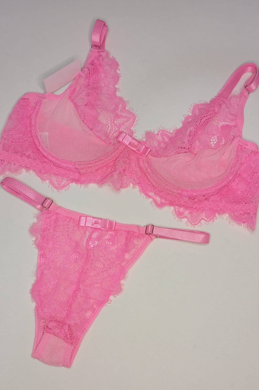 Conjunto Renda Cílios - Rosa / M