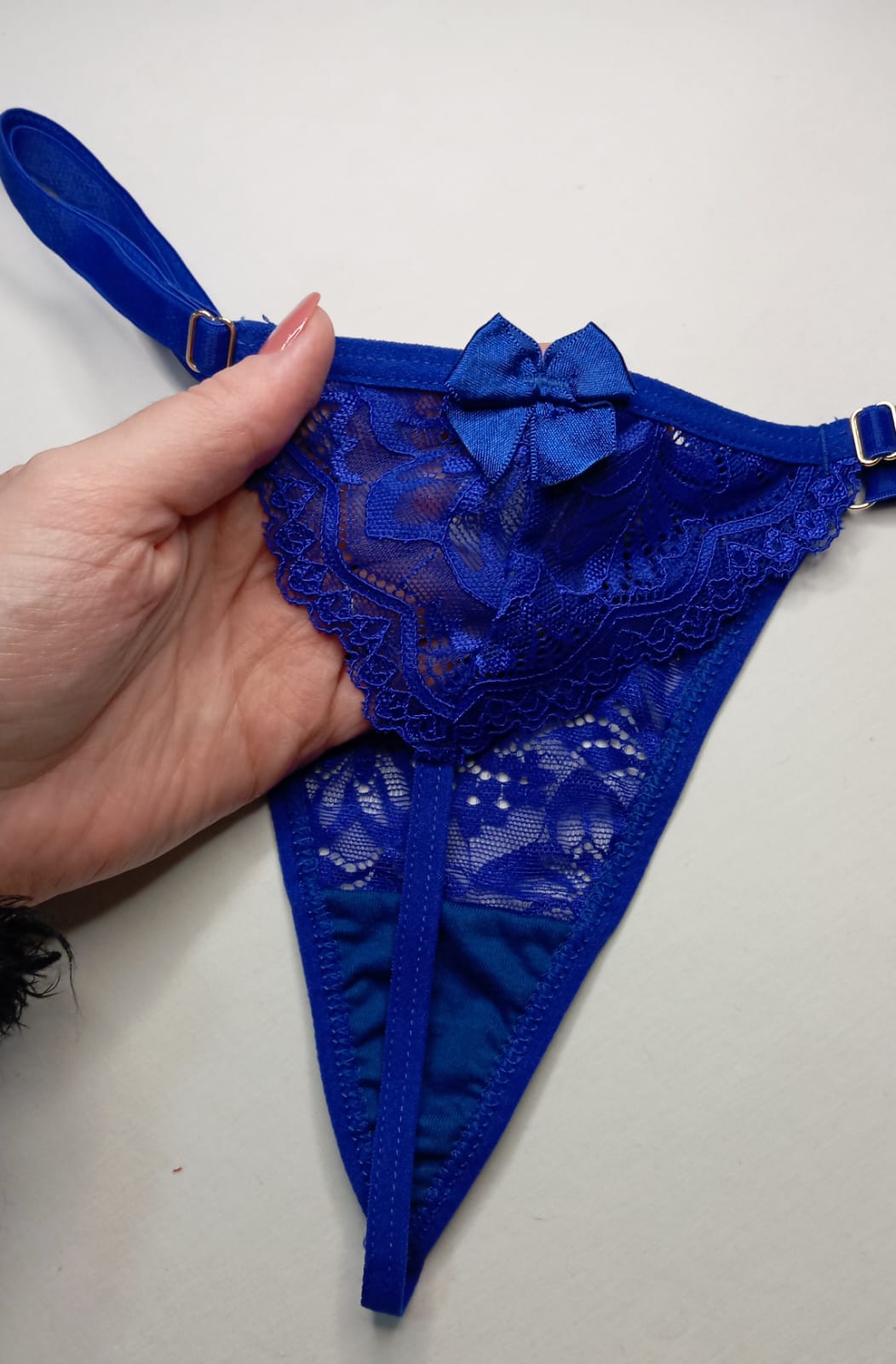 Calcinha fio Renda - Azul / Único