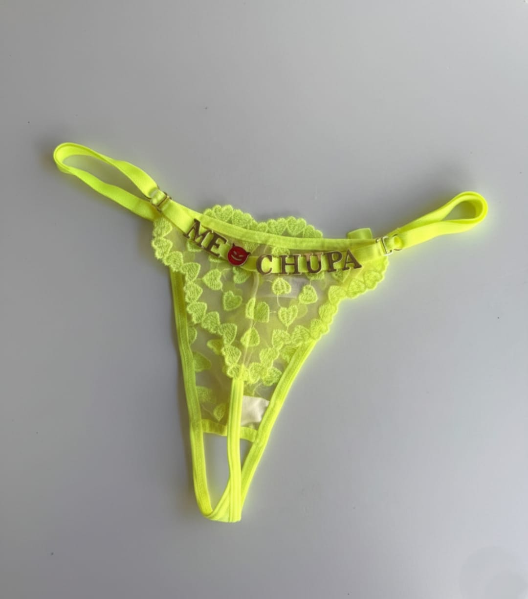 Calcinhas Personalizáveis - Neon coração / Único